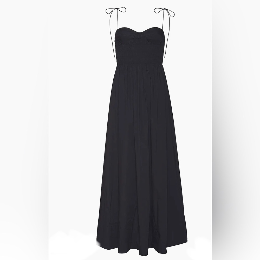 STAUD Landry Black Maxi Dress Size L NWT 350$ - Picture 10 of 13